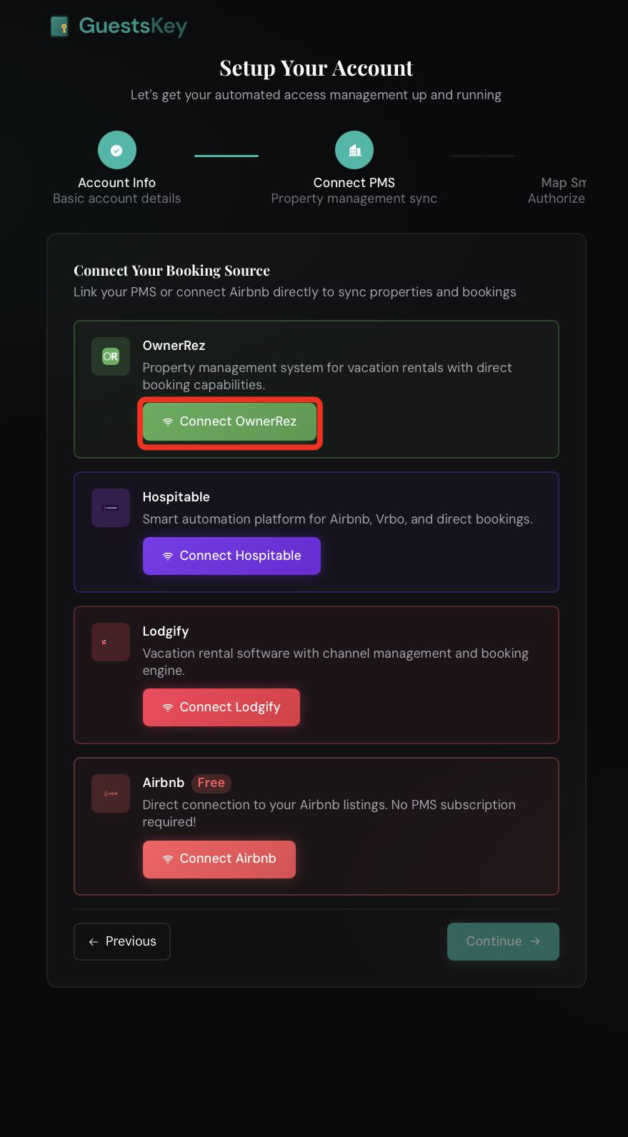 Step 3: Connect OwnerRez
