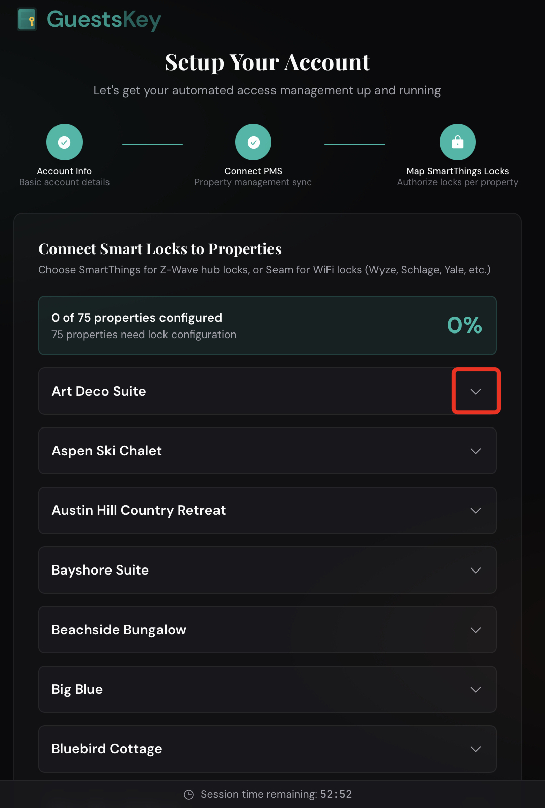 Step 8: Expand a Property to Connect a Lock
