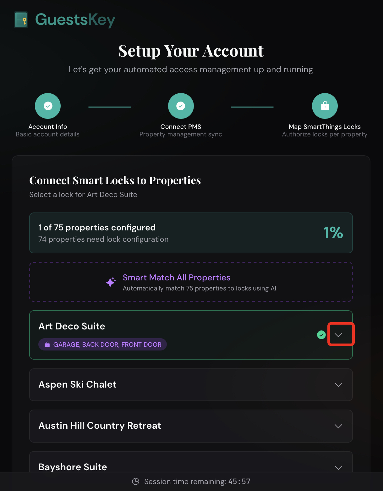 Step 15: Review First Property Lock Mapping
