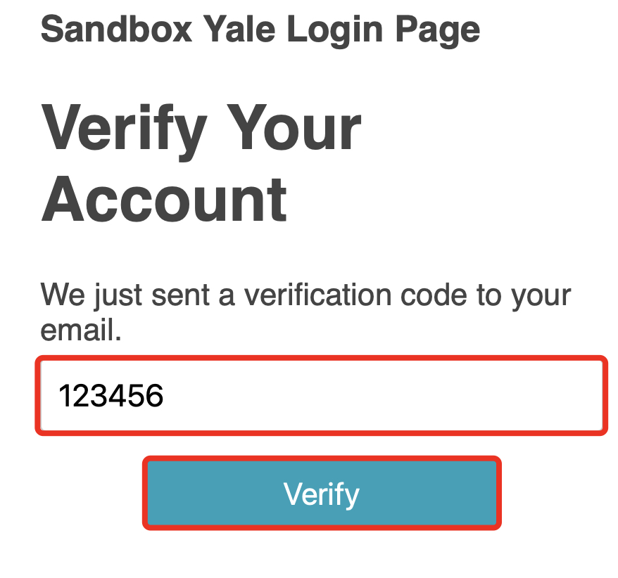 Step 22: Complete Yale Verification