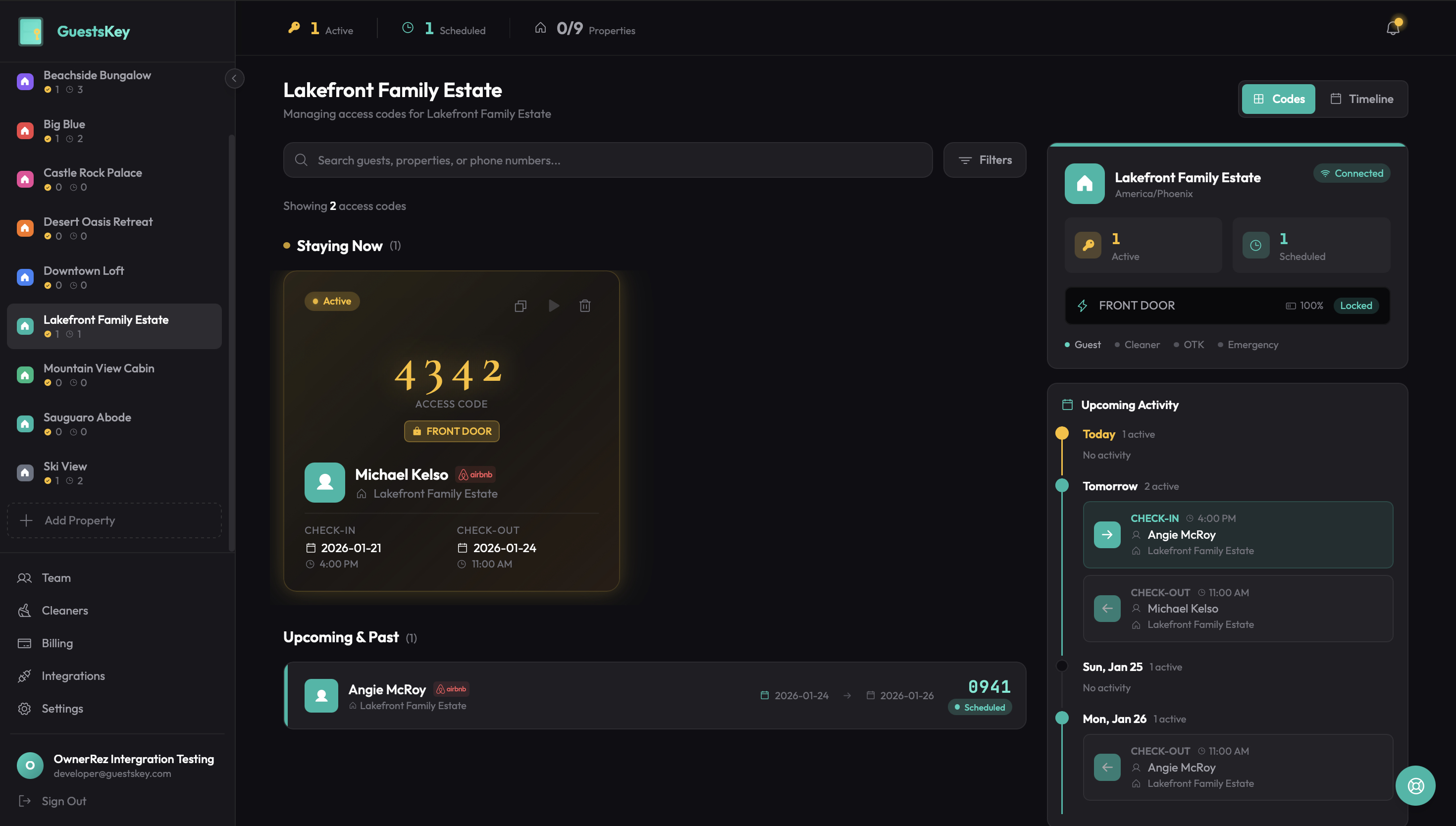 Single property view with codes